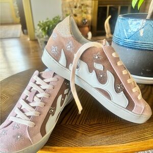 Anthropologie Pink and White Sneakers